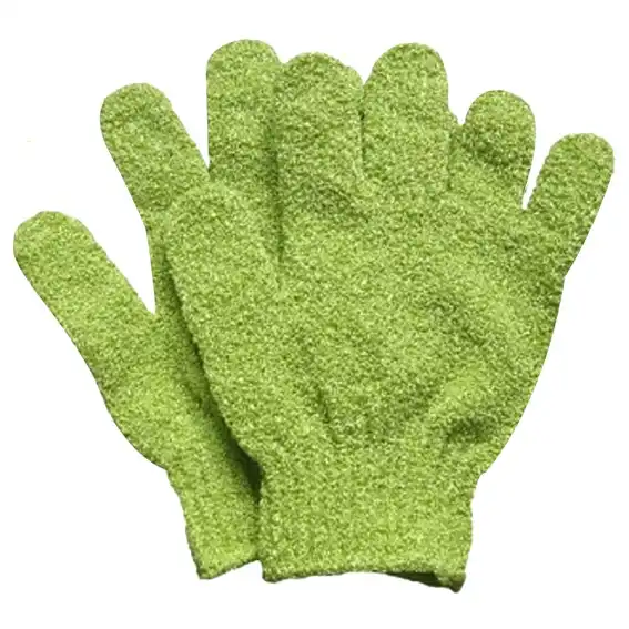Sofeel Exfoliating Massage Gloves Nylon Green Fits All Sizes 2 Pack