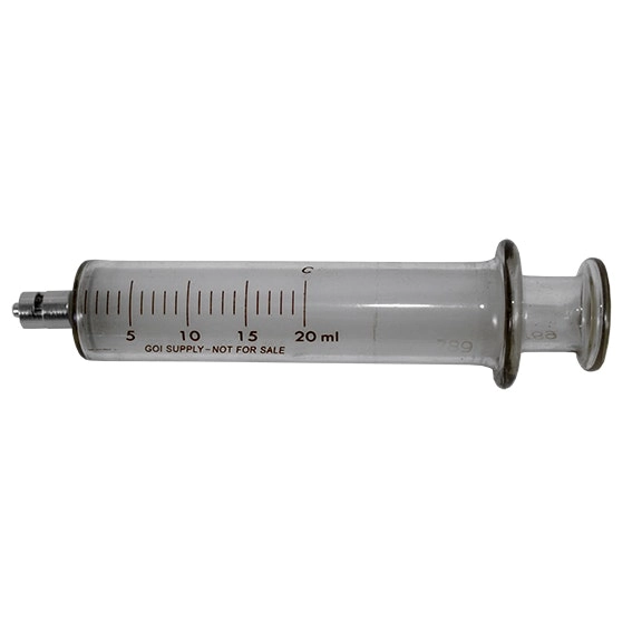 Livingstone Glass Syringe 20ml Luer Lock Metal Tip Concentric