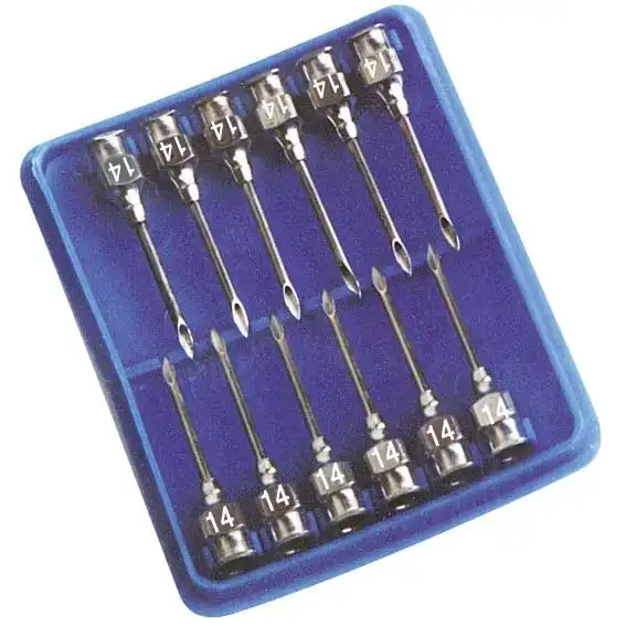 Livingstone Reusable Needles Luer Lock, Gauge 14 x 25mm Stainless Steel, 12/Pack x5