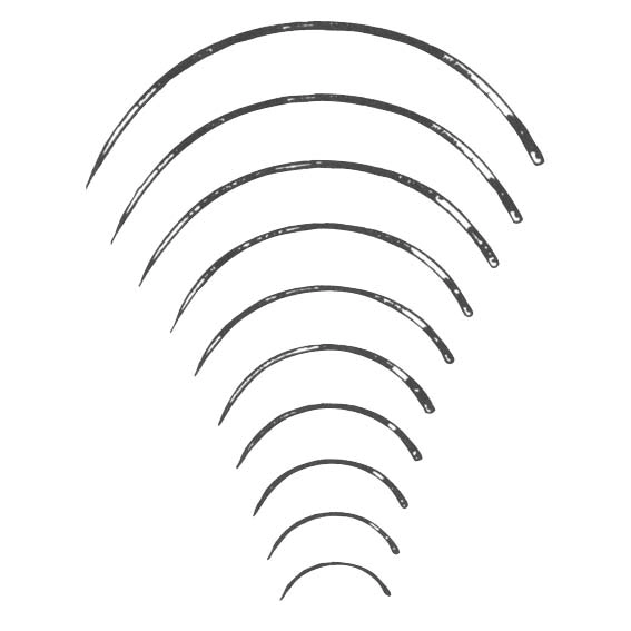 Livingstone Suture Needles, Round Body 3/8 Circle, Thickness: 0.9mm, Length: 28mm, 12 Needles/Pack