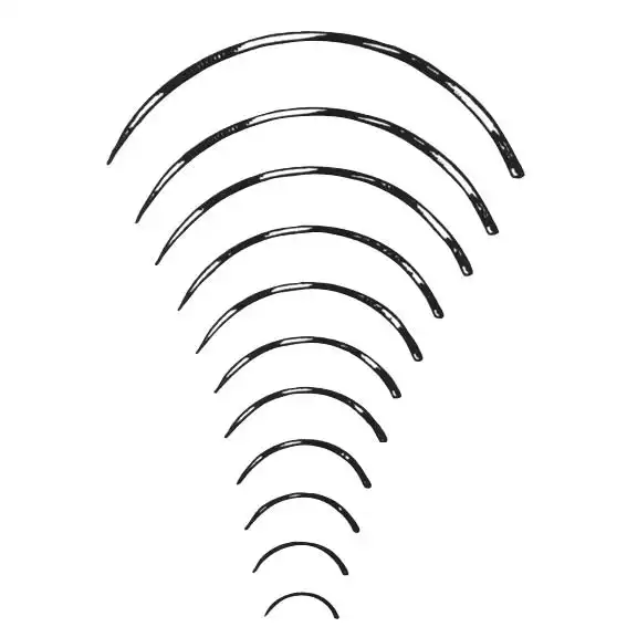 Livingstone Suture Needles, Triangular Cutting 3/8 Circle, Thickness: 0.3mm, Length: 10mm, 12 Needles/Pack