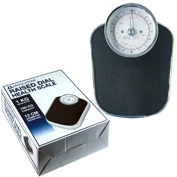 Livingstone Health Scale 12 cm - 5 Inch Large Round Dial 160 Kgs Capacity 1 Kilo Graduation