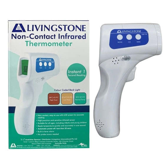 Livingstone Non-Contact Infrared Thermometer Sensitive Infrared Sensor 1 Box