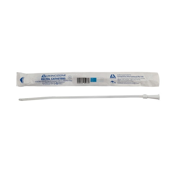 Livingstone Penine Rectal Catheter Tube 26FG White Colour 8.66mm Diameter 40cm Sterile