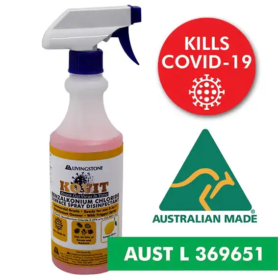KOVIT Commercial Grade DIsinfectant Cleanser 500mL Spray Lemon Scent