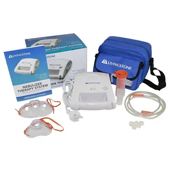 Livingstone Nebuliser Compressor with Accessories, 1 Year Warranty, Each x5