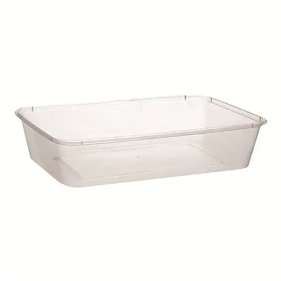 Universal Take-Away Rectangular Container, Base, 500ml, Clear, Recyclable Plastic, 50/Pack, 500/Carton x9