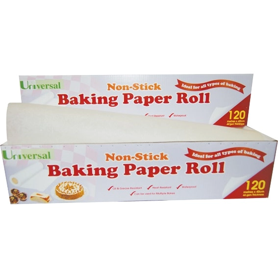 Universal Biodegradable Baking Paper with Metal Cutter 44GSM 40cm x 120m