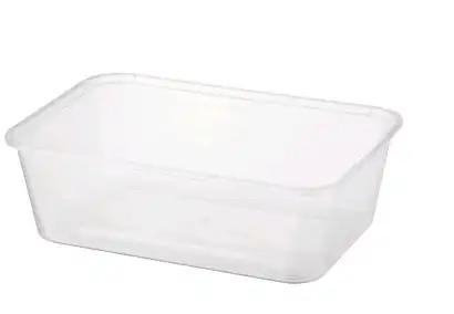 Universal Take-Away Rectangular Container Base 750ml Clear Plastic 50 Pack