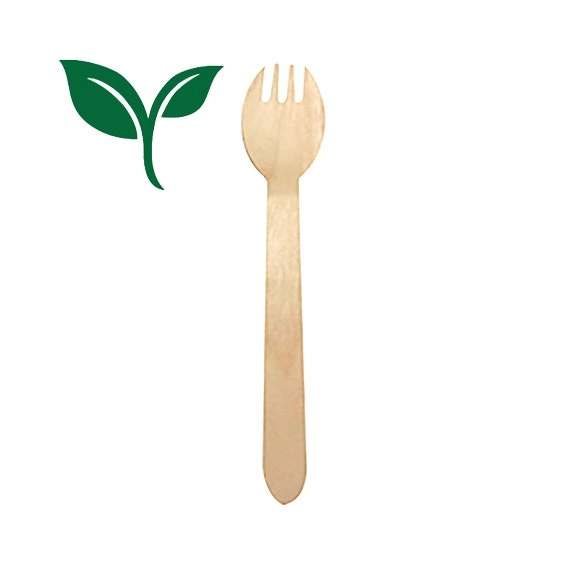 Liv Eco Wooden Spork 165 x 34mm Non-Sterile 20 Pack x50