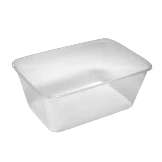 Livingstone Take-Away Rectangular Container, Base, 1 Litre, Clear, Recyclable Plastic, 50/Pack, 500/Carton x8