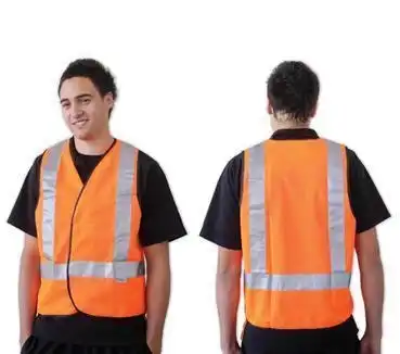 Livingstone High Visibility Safety Vest XXL H Back Reflective Pattern Orange Day/Night Use