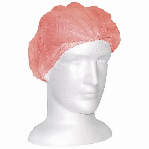 Livingstone Disposable Crimped Hairnet Cap, Red, 1000 Carton