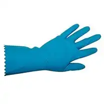 Lincon Silverlined Natural Rubber Gloves with Silver Lining Size 6-6.5 Blue Unscented Pair