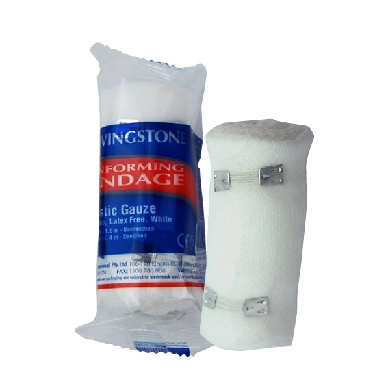 Livingstone Conforming Bandage with Clips 75mm x 4 Metres Stretched Length (1.5 Metres Unstretched)