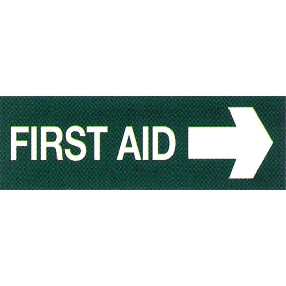 Livingstone Printed Sign 'First Aid Right Arrow' 100 x 300 mm Self Adhesive Sticker