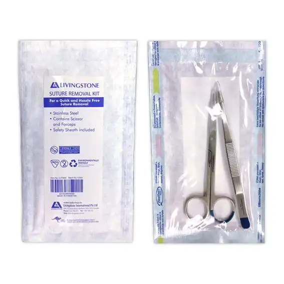 Livingstone Dressing Scissors and Tweezer Forceps Sterile Stainless Steel