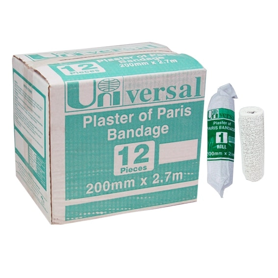 Universal Plaster of Paris Cast Bandages 20cm x 2.7m 12 Box