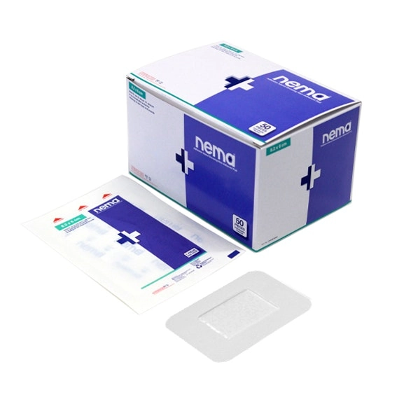 Nema Aqua Transparent Island Film Dressing with Non-Adherent Pad 8.2 x 6cm Sterile 50 Box