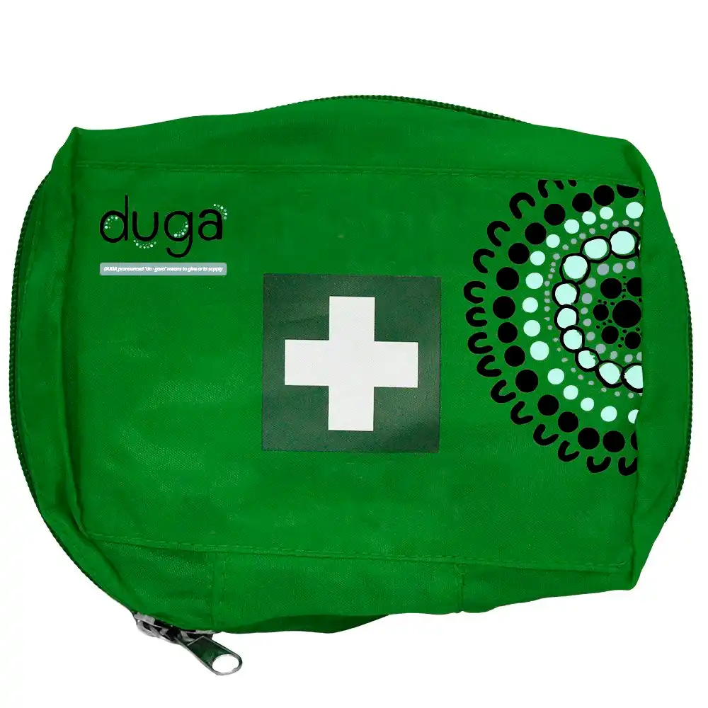 Duga Work Vehicle First Aid Kit, Small, 18 x 11 x 7cm, Green, Complete Set in Nylon Pouch, Each
