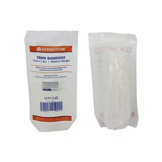 Livingstone Medium Weight Crepe Bandage 15cm x 1.6m