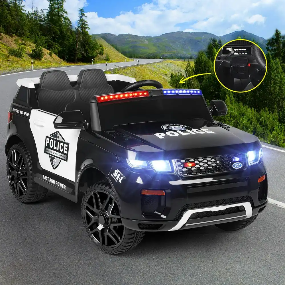 Alfordson Kids Police Ride On Car 12V Electric Toy Black