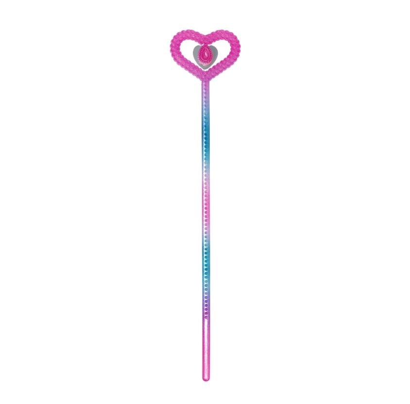 Pink Poppy Shimmering Mermaid Jewel Heart Wand