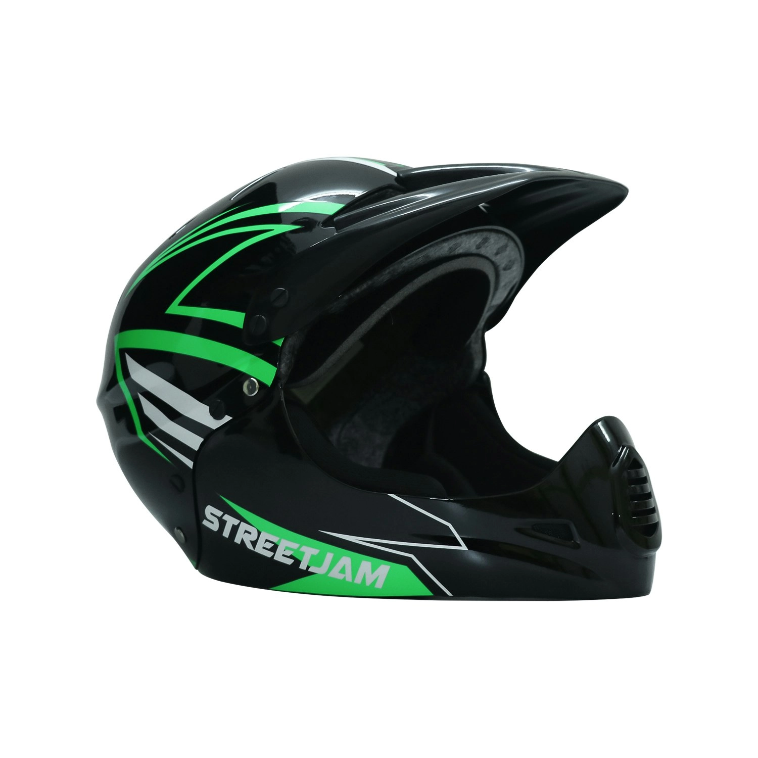 Street Jam Motocross Glossy Black/Green 10yrs+