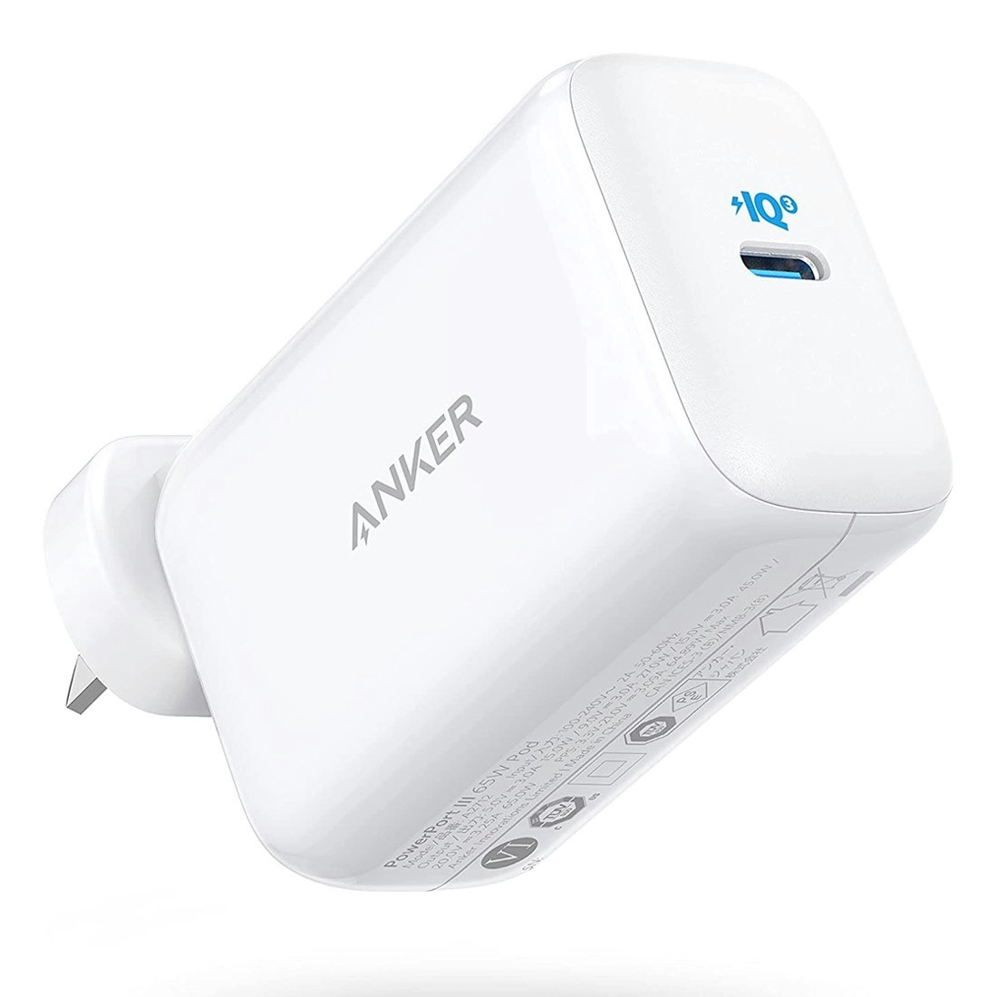 Anker PowerPort III 65W Pod USB C Charger - White