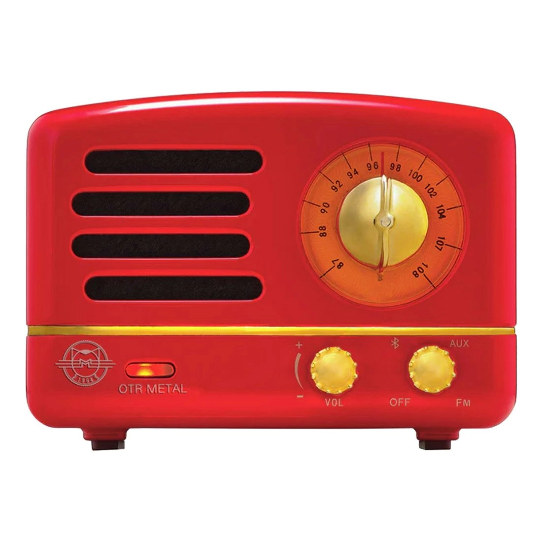 MUZEN OTR Metal Portable FM Radio Bluetooth Speaker - Red