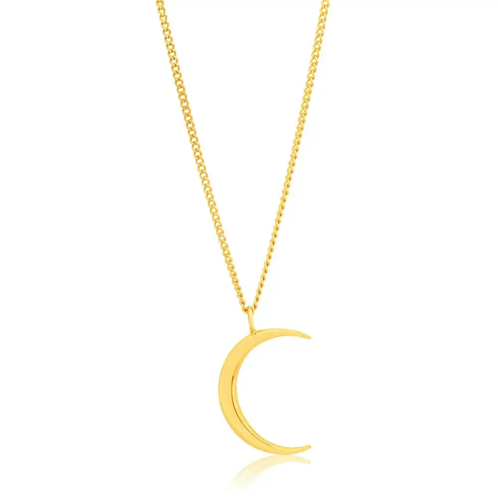 9ct Yellow Gold Crescent Moon Pendant 9y