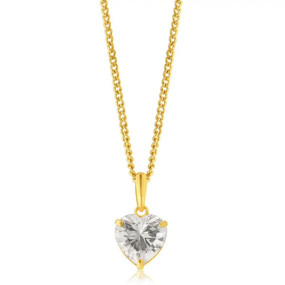 9ct Yellow Gold Zirconia Pendant