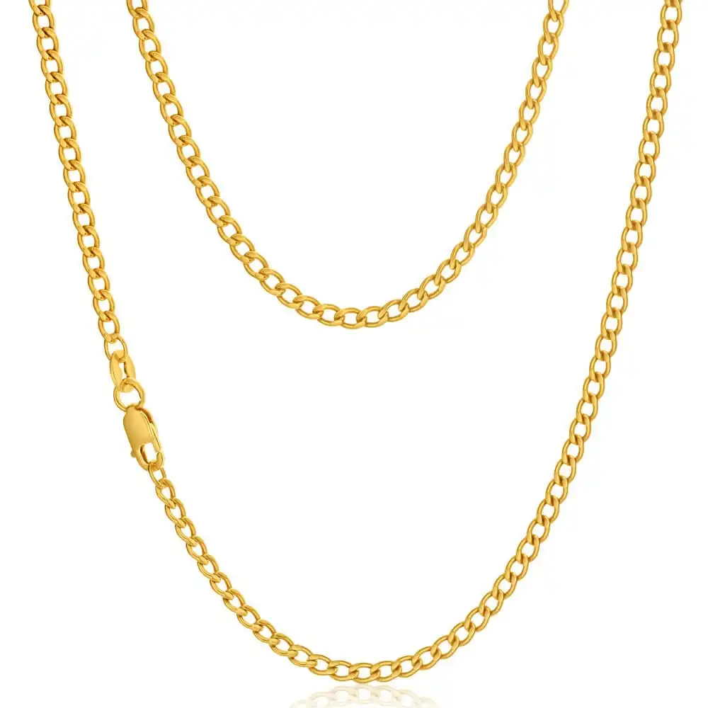 9ct Yellow Gold Silver Filled 45cm Curb Chain 70gauge