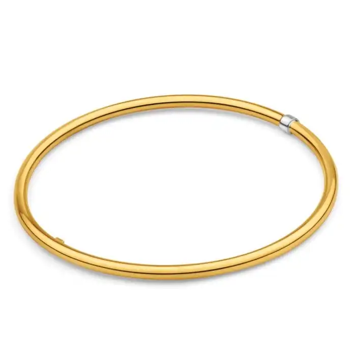 9ct Yellow Gold Silver Filled 3mm 65mm Bangle