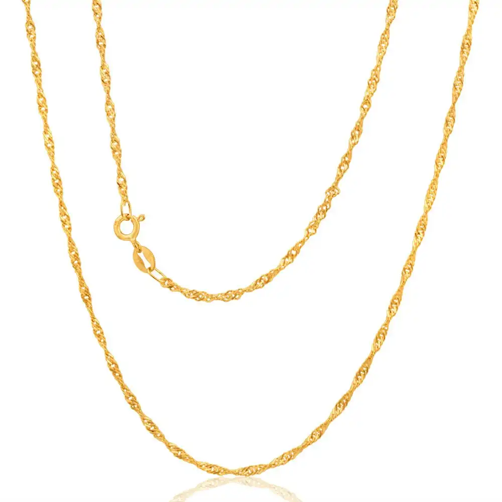 9ct Yellow Gold Singapore 50cm Chain 30 Gauge