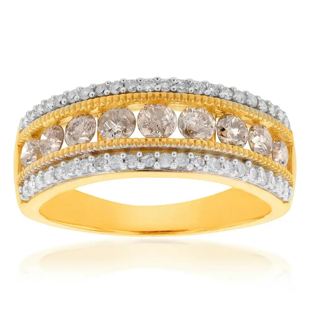 14ct Gold Plated Sterling Silver1 Carat Diamond Ring with Australian Diamonds