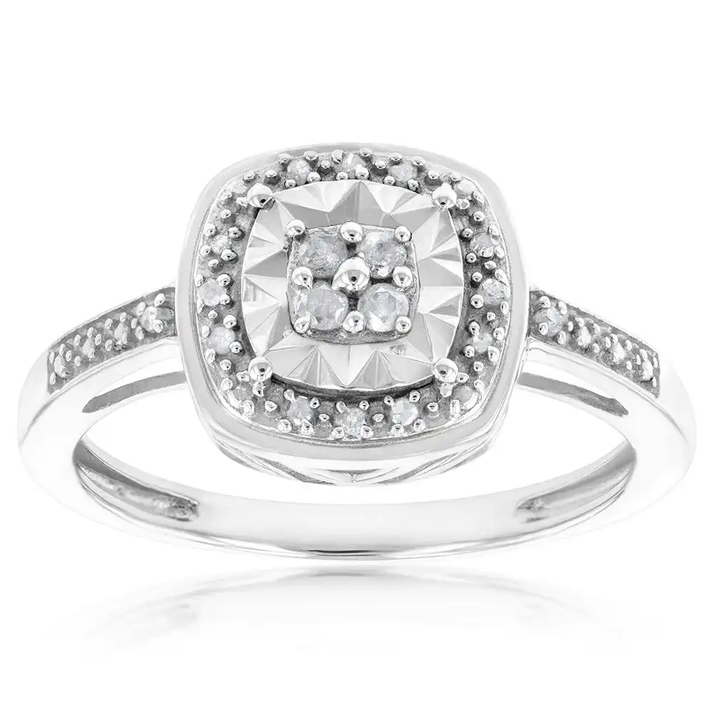 Sterling Silver 1/10 Carat Diamond Ring