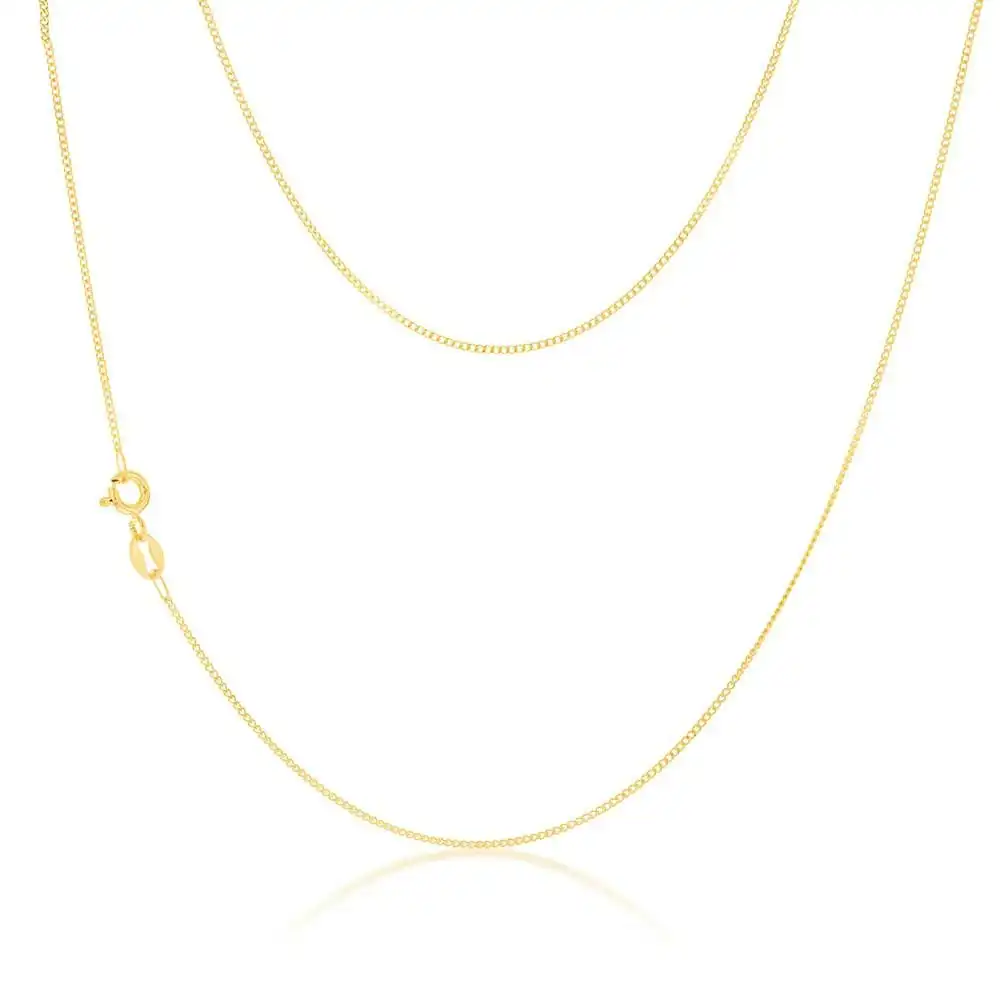 9ct Yellow SOLID Gold 30 Gauge Curb 40cm Chain