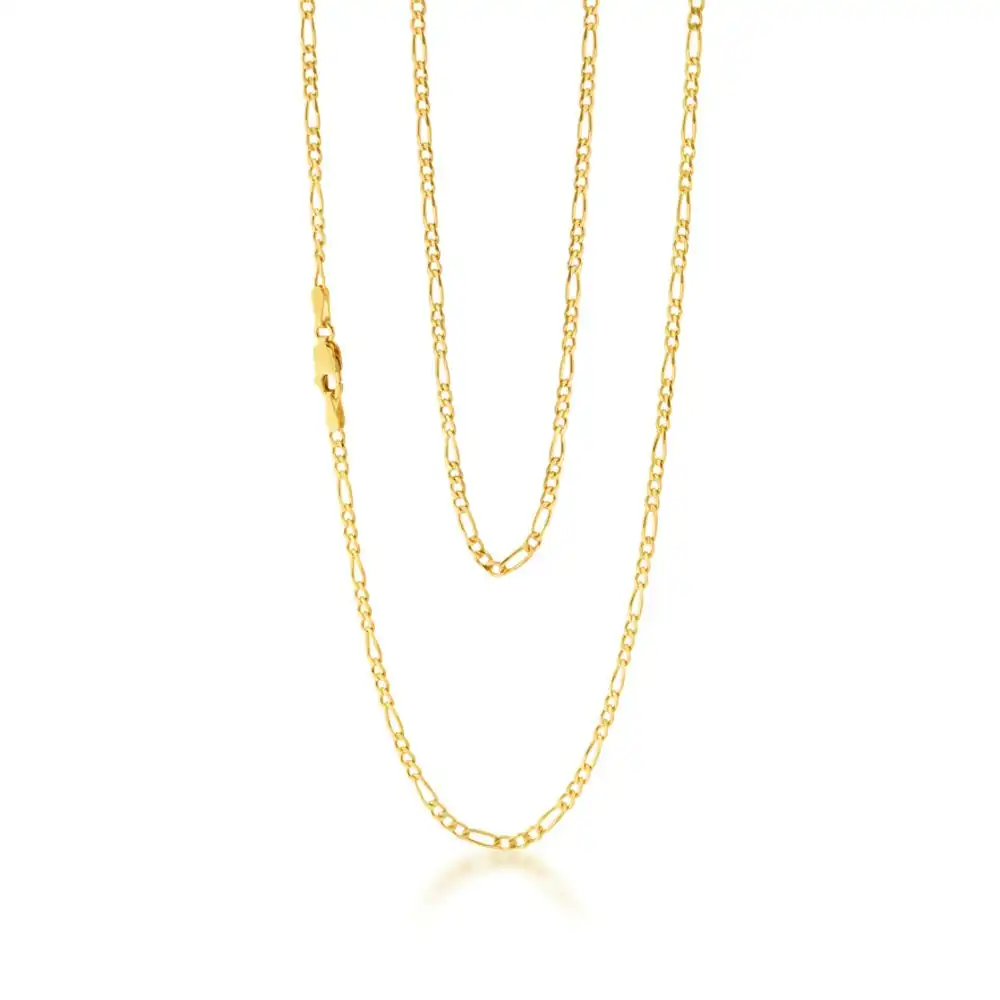 9ct Yellow Gold 55cm Figaro Chain