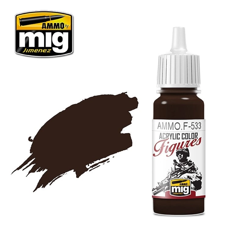 Ammo By Mig Figures Paints Dark Brown 17ml