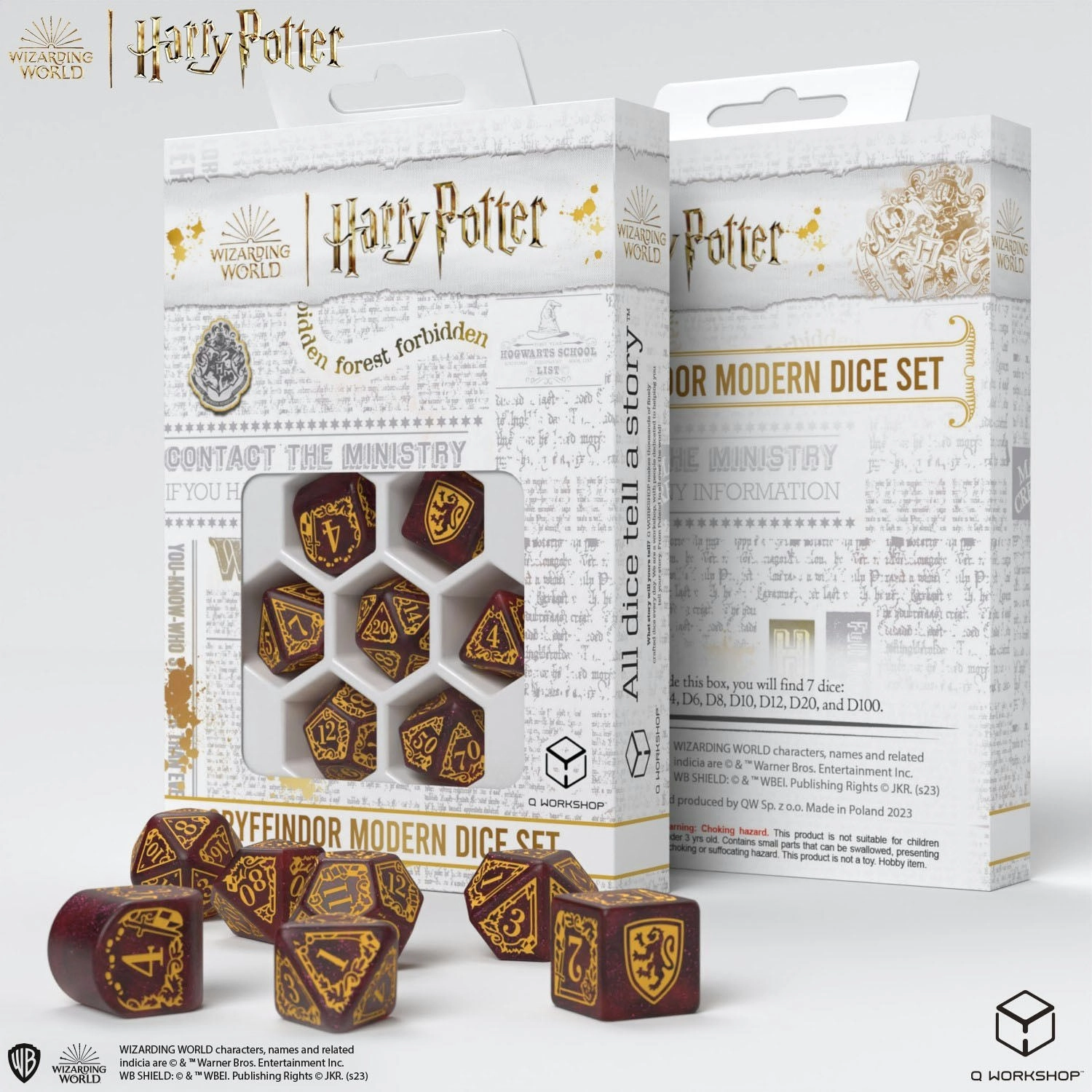 Q Workshop - Harry Potter Modern Dice Set - Gryffindor - Red Dice Set 7