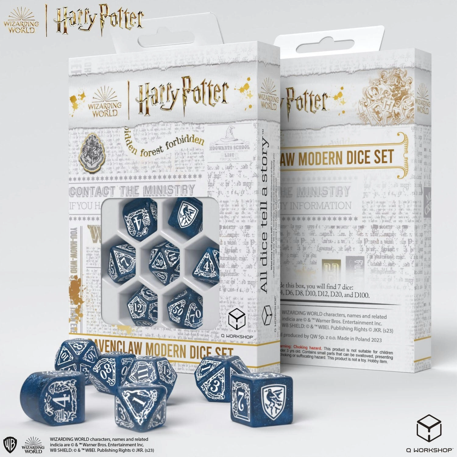 Q Workshop - Harry Potter Modern Dice Set - Ravenclaw - Blue Dice Set 7