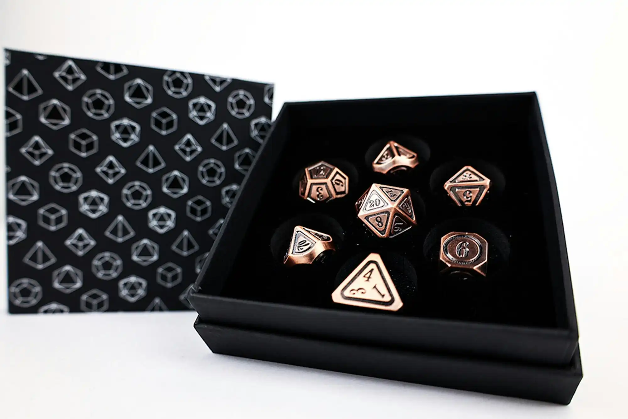 LPG Dice Set - Metal RPG Concentric Black/Brass