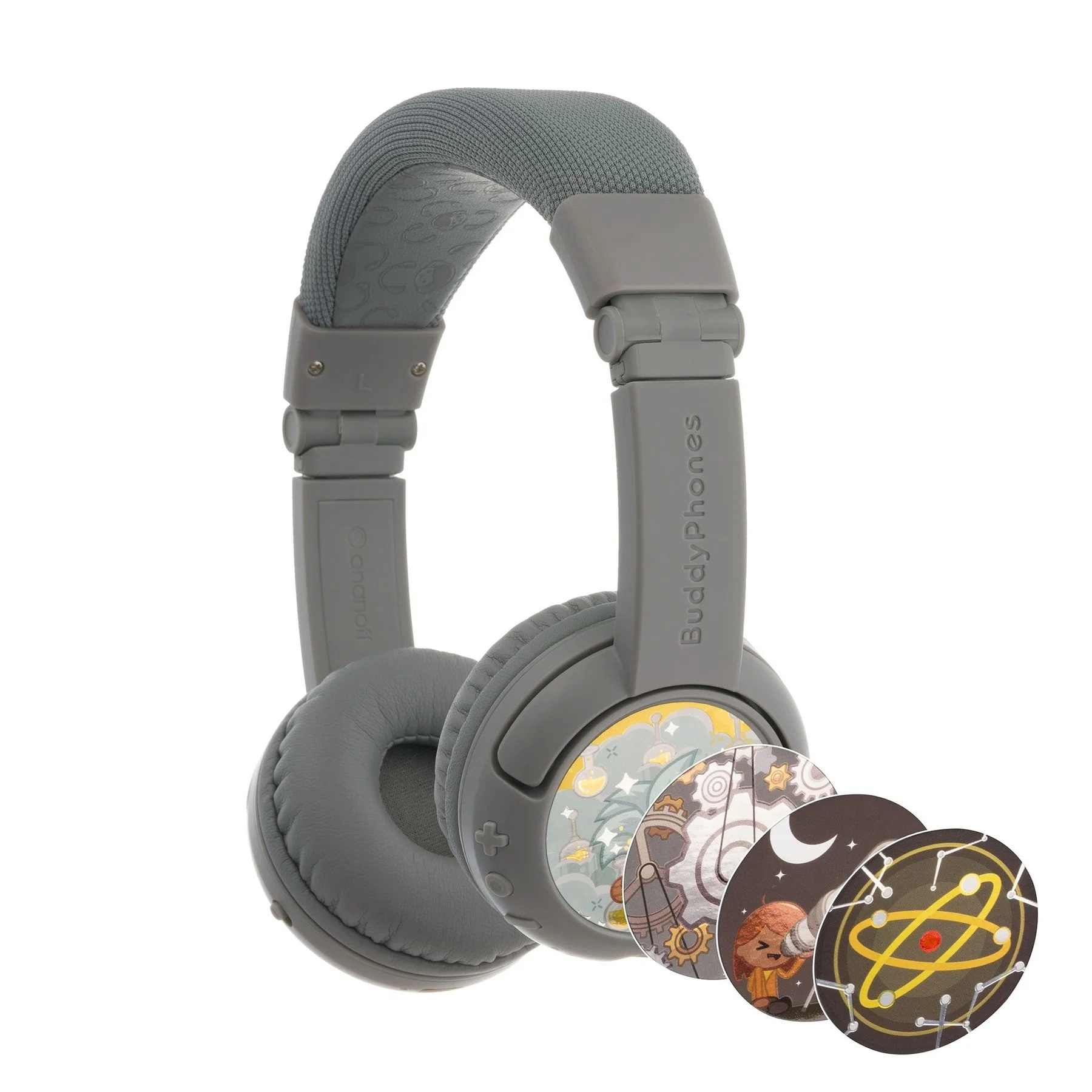 Buddyphones Play Plus Wireless Headphones - Grey Matt