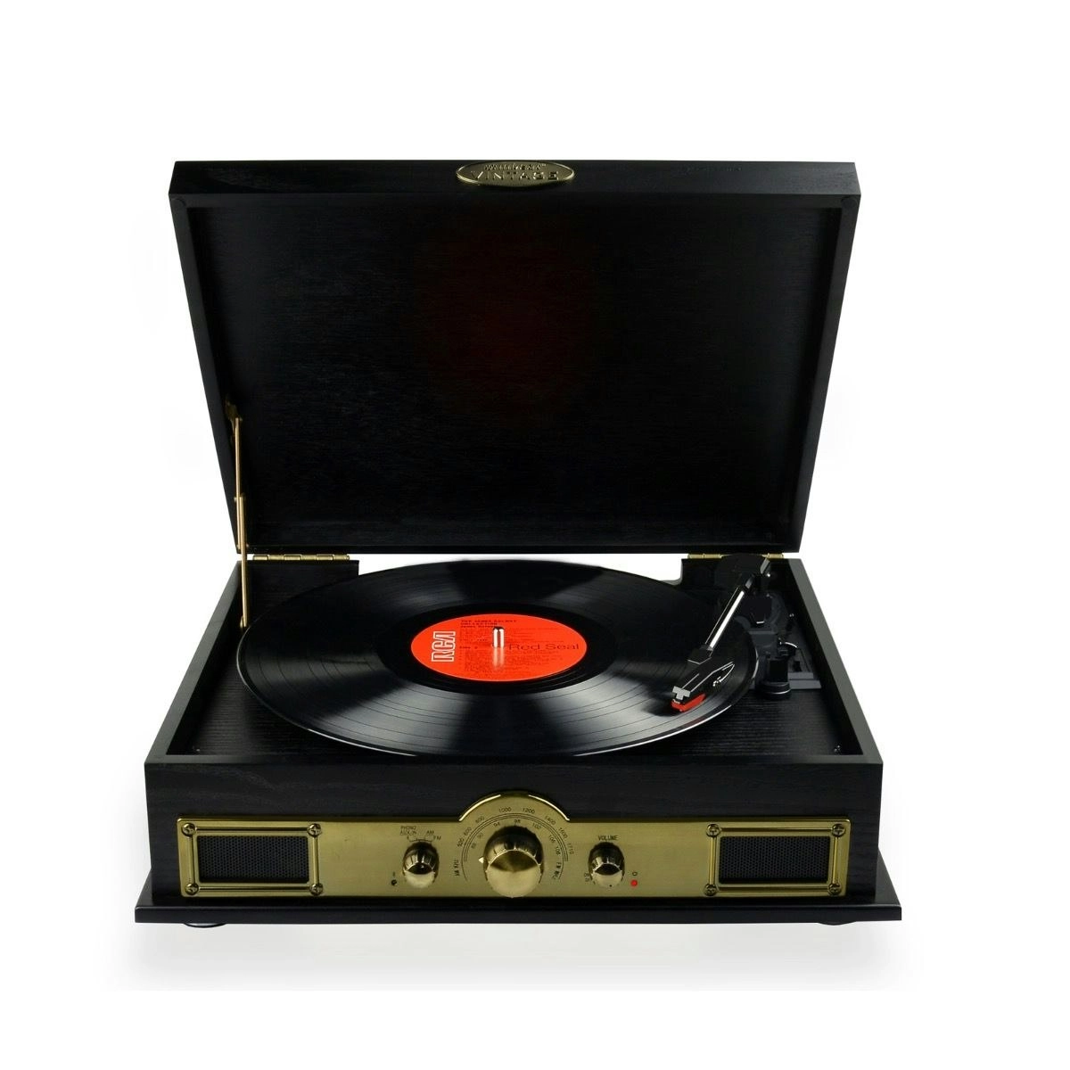 mBeat Vintage Usb Turntable With Bluetooth Speaker Am/fm - Black