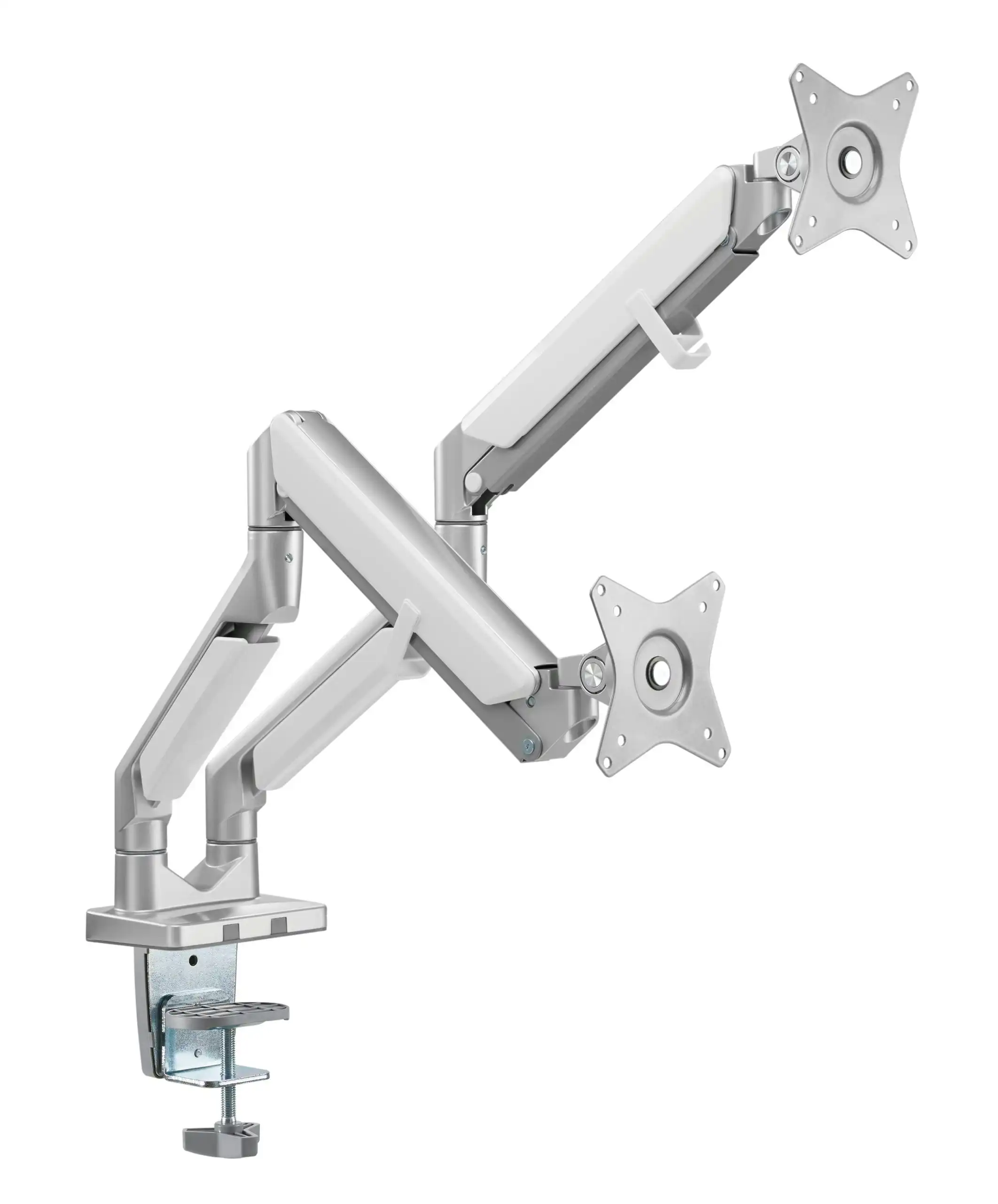 Brateck Pole-mounted Epic Gas Spring Aluminum Dual Monitor Arm