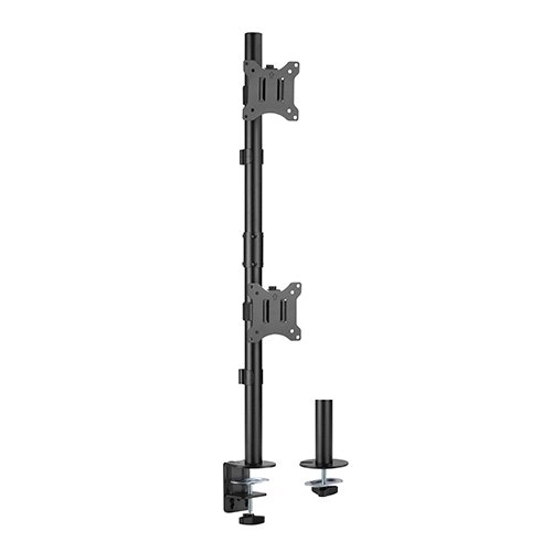 Brateck Vertical Pole Mount Dual-screen Monitor Mount - Black