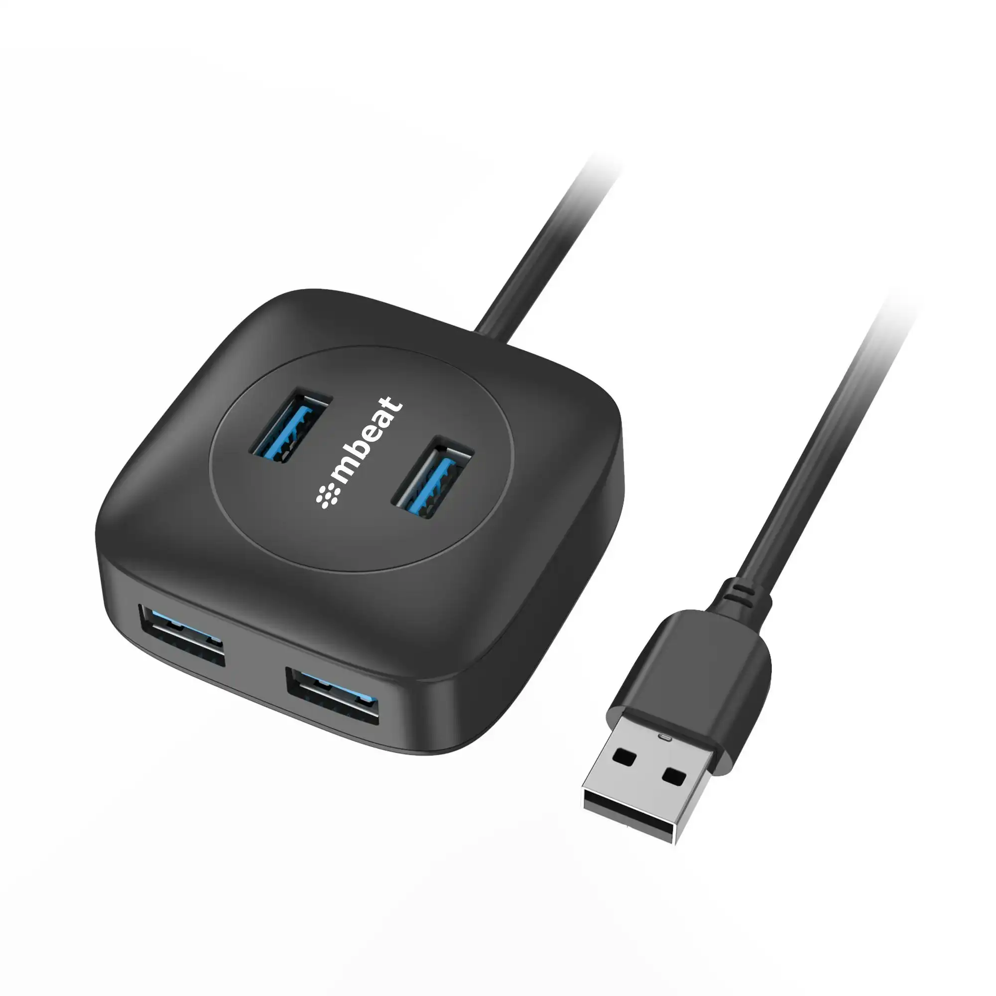 mBeat 4-port Usb 3.0 Hub High Speed Data Transfer - Black