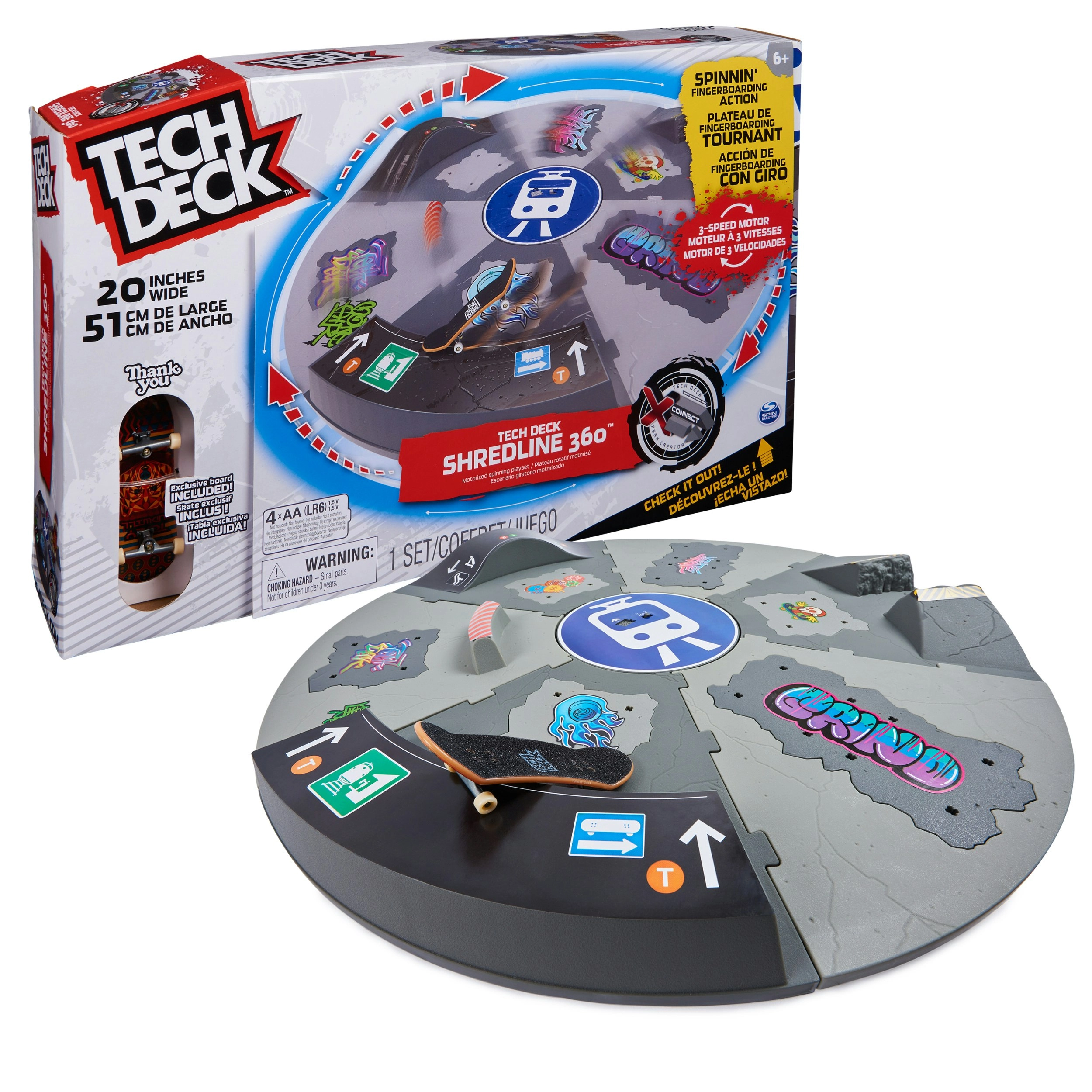 Tech Deck - Shredline 360 Motorized Skate Park X-connect Creator With Exclusive Fingerboard