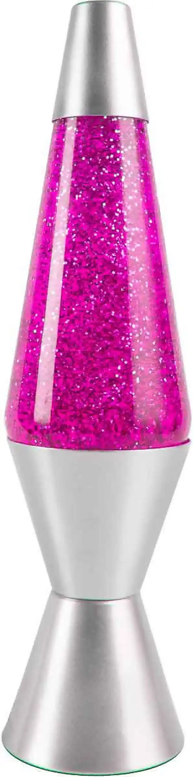 LANDMARK - Liquid Lava Lamp Pink/pink Glitter Silver Base 37cm
